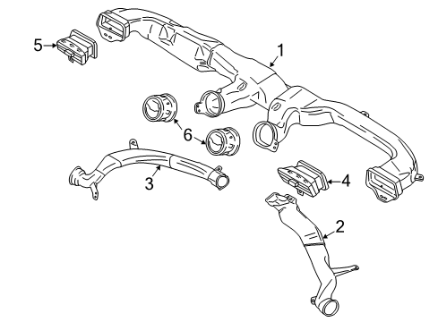 2020 Ford Mustang Vent Air Louvre Assembly Diagram for FR3Z-19893-AJ