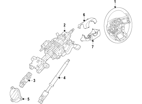 2024 Ford E-350/E-350 Super Duty Steering Wheel Assembly Diagram for MC2Z-3600-AA