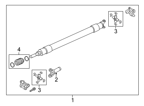 2022 Ford F-350 Super Duty Drive Shaft Assembly Diagram for HC3Z-4602-AV