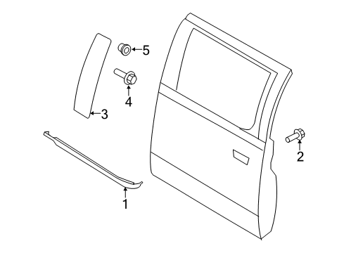 2020 Ford F-250 Super Duty Door Glass Channel Weatherstrip Diagram for FL3Z-1625597-D