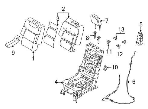 2025 Ford Explorer Armrest Assembly Diagram for MB5Z-7867112-FQ