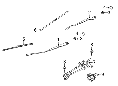 2024 Ford Escape Wiper Blade Assembly Diagram for LJ6Z-17528-BA