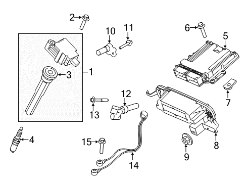 2021 Lincoln Navigator Ignition Coil Assembly Diagram for HL3Z-12029-D