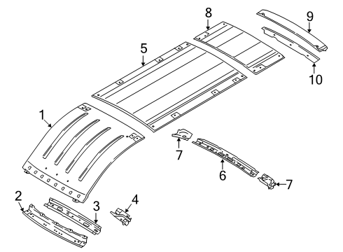 2024 Ford Transit Bracket - Roof Bow Diagram for CK4Z-61502E28-D