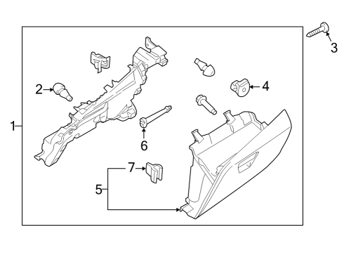 2022 Ford E-Transit Compartment Glove Co Drive Diagram for LK4Z-6106010-AD