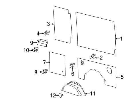 2020 Ford Transit Load Compartment Trim Diagram for GK3Z-6131013-RB