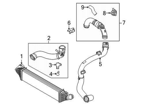 2025 Ford Bronco Sport COOLER ASY - ENGINE CHARGE AIR Diagram for LX6Z-6K775-D