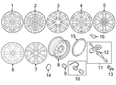2022 Ford F-150 RING - WHEEL TRIM Diagram for ML3Z-1021-B