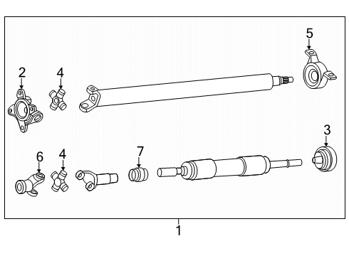 2025 Ford Ranger Drive Shaft Assembly Diagram for MB3Z-4R602-AT
