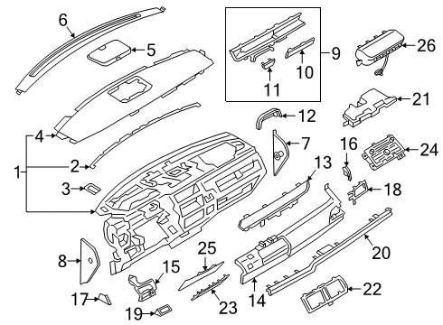 2024 Lincoln Navigator Panel - Instrument Diagram for NL7Z-78044D70-DA