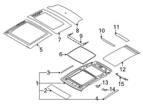 2024 Lincoln Corsair Glass Diagram for LJ6Z-54500A18-A