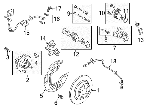 2020 Ford Fusion Brake Pad Diagram for DG9Z-2200-R