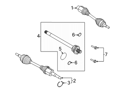 2024 Ford Maverick Front Axle Shaft Diagram for PZ6Z-3B437-A