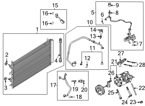 2020 Lincoln Corsair Compressor Clutch Assembly Diagram for LX6Z-19D786-C