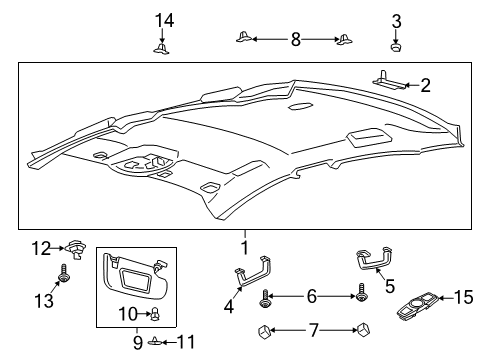 2020 Lincoln MKZ Visor Assembly Sun Diagram for HS7Z-5404104-FG