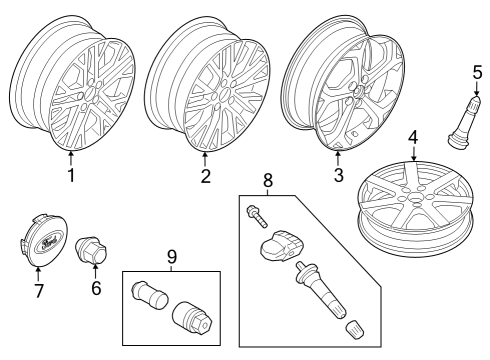 2020 Ford Escape Wheel Assembly Diagram for LV4Z-1007-A