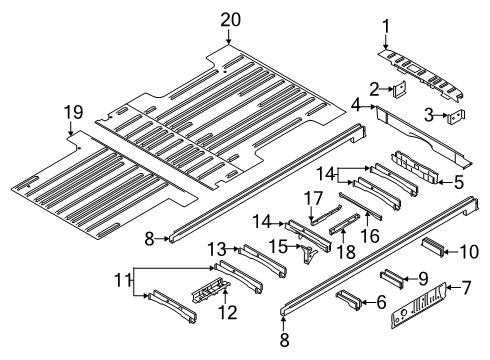 2024 Ford Transit MEMBER - FLOOR CROSS - OUTER Diagram for BK3Z-9910414-C