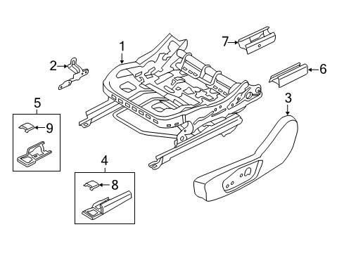 2020 Ford Police Responder Hybrid Seat Track Assembly Diagram for DS7Z-9661704-G