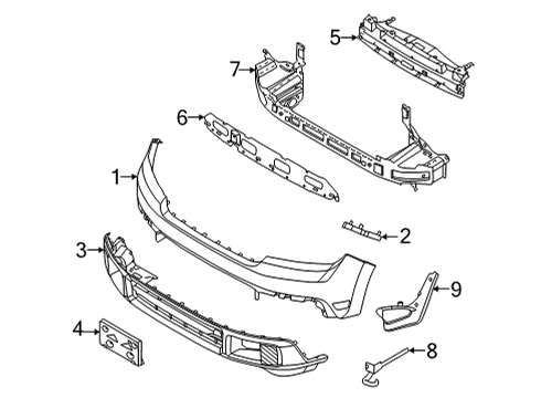 2024 Ford Maverick Towing Hook Front Diagram for PZ6Z-17A954-A
