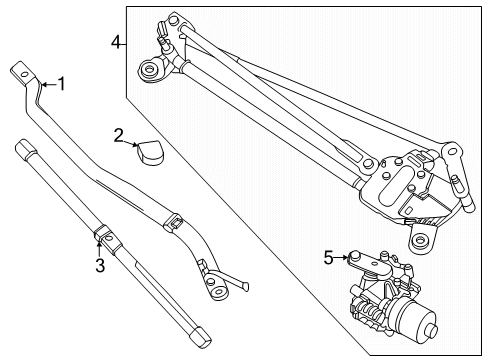 2024 Lincoln Nautilus Wiper Arm Assembly Diagram for R2TZ-17526-E