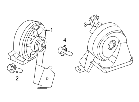 2021 Ford Bronco Horn Assembly Diagram for M2DZ-13801-A