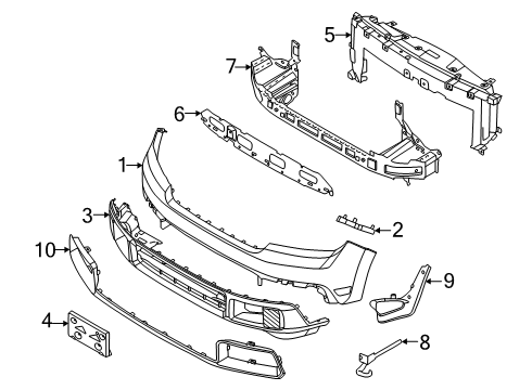 2025 Ford Maverick Front Bumper Assembly Diagram for SZ6Z-17757-TAPTM
