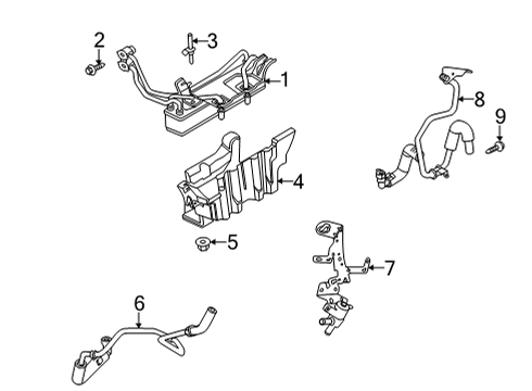 2021 Ford F-250 Super Duty Oil Cooler Hose Diagram for LC3Z-7H255-A