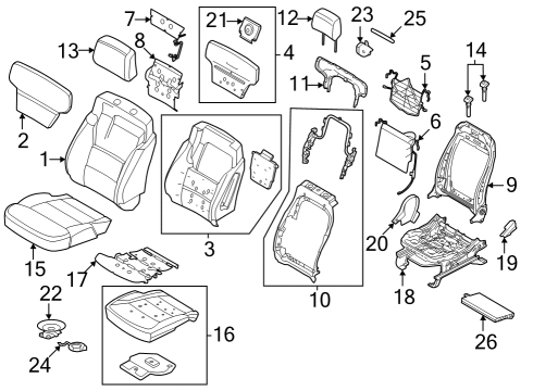 2024 Ford F-150 Lightning Cover Assembly Seat Cushion Diagram for NL3Z-1662901-BH