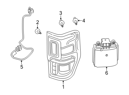 2021 Ford Ranger Rear Lamp Assembly Stop And Flas Diagram for KB3Z-13405-J