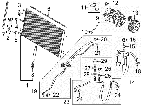2020 Ford F-150 Compressor Assembly Diagram for JL3Z-19703-A