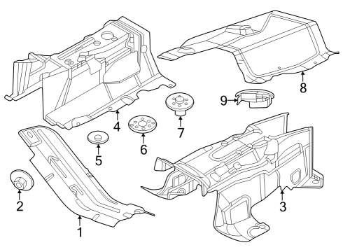 2024 Ford Mustang Tunnel Insulator Diagram for PR3Z-6311130-A