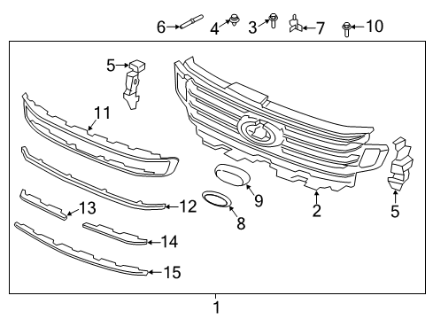 2021 Ford Expedition Radiator Grille Assembly Diagram for JL1Z-8200-AD