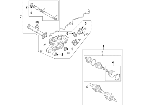 2022 Ford Bronco Front Axle Shaft Diagram for MB3Z-3A427-M