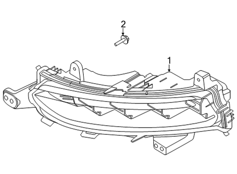 2021 Lincoln Corsair Fog Lamp Assembly Front Diagram for LJ7Z-15201-B