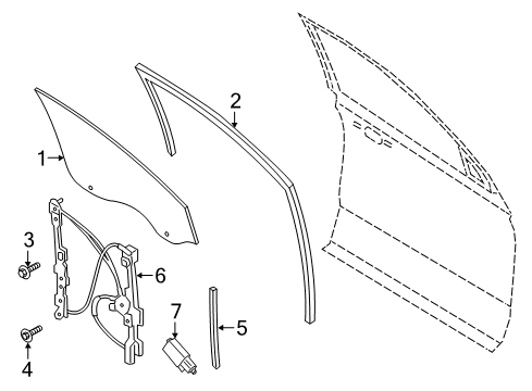 2024 Lincoln Navigator Window Operating Motor Assembly Diagram for NL1Z-9923395-C
