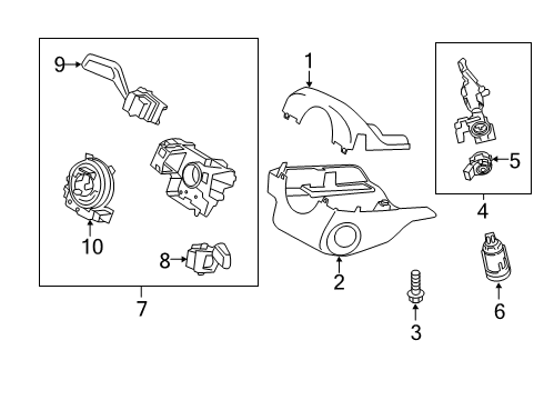 2020 Ford Ranger Steering Column Housing Assembly Diagram for KB3Z-3F791-AB