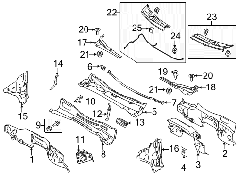 2025 Ford F-150 Cab Cowl Diagram 2
