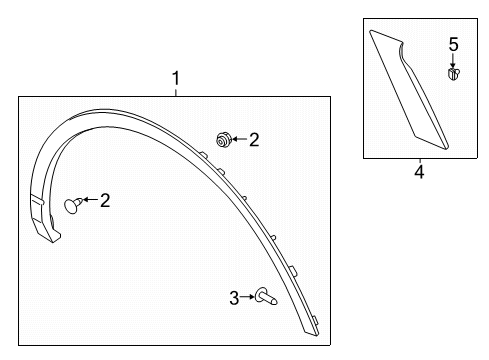 2024 Lincoln Corsair Moulding Diagram for LJ7Z-7829039-EAPTM