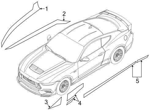 2024 Ford Mustang Decal Kit Diagram for PR3Z-9920000-AB