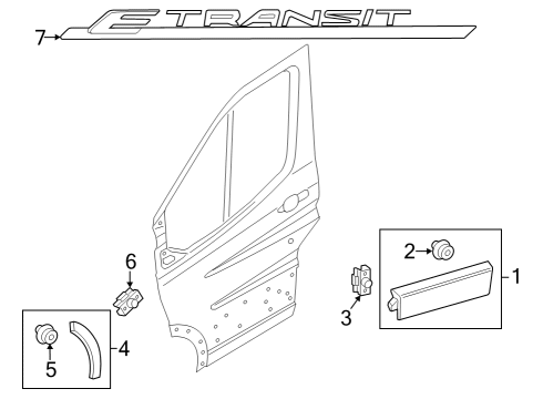 2022 Ford E-Transit Name Plate Diagram for NK4Z-6142528-B