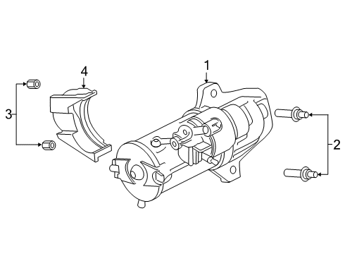 2021 Ford Ranger Starter Motor Assembly Diagram for KB3Z-11002-C
