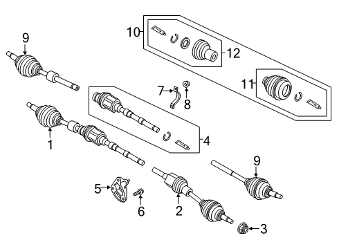 2021 Ford EcoSport Front Axle Shaft Diagram for GN1Z-3B437-Q