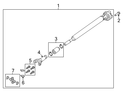 2022 Ford F-350 Super Duty Drive Shaft Assembly Diagram for HC3Z-4A376-B