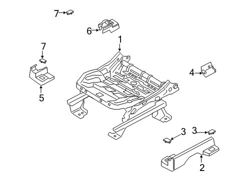 2020 Ford Escape Seat Track Assembly Diagram for LJ6Z-9961705-A