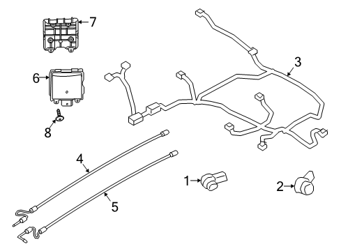 2020 Ford Escape Parking Distance Aid Sensor Wire Diagram for LX6Z-15K868-AT