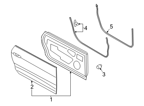 2022 Ford Mustang Door Opening Weatherstrip Assembly Diagram for FR3Z-6320708-B