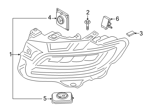 2020 Lincoln Nautilus Headlamp Assembly Diagram for KA1Z-13008-AW