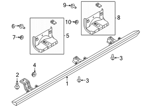 2022 Ford Bronco RAIL - SIDE GUARD Diagram for M2DZ-78102D08-BA