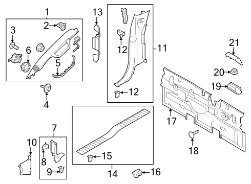 2025 Ford F-250 Super Duty Panel - Trim Diagram for PC3Z-78278D13-AA