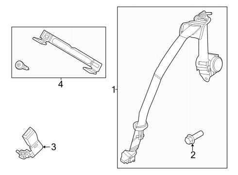 2022 Ford Mustang Seat Belt Assembly Diagram for MR3Z-6360044-BA